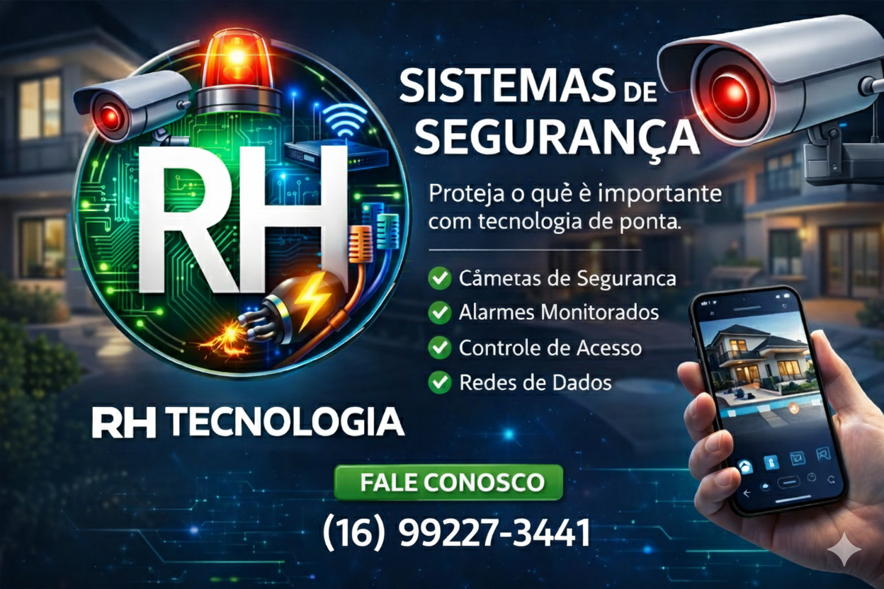 Sistemas de segurança oferecidos pela RH Tecnologia